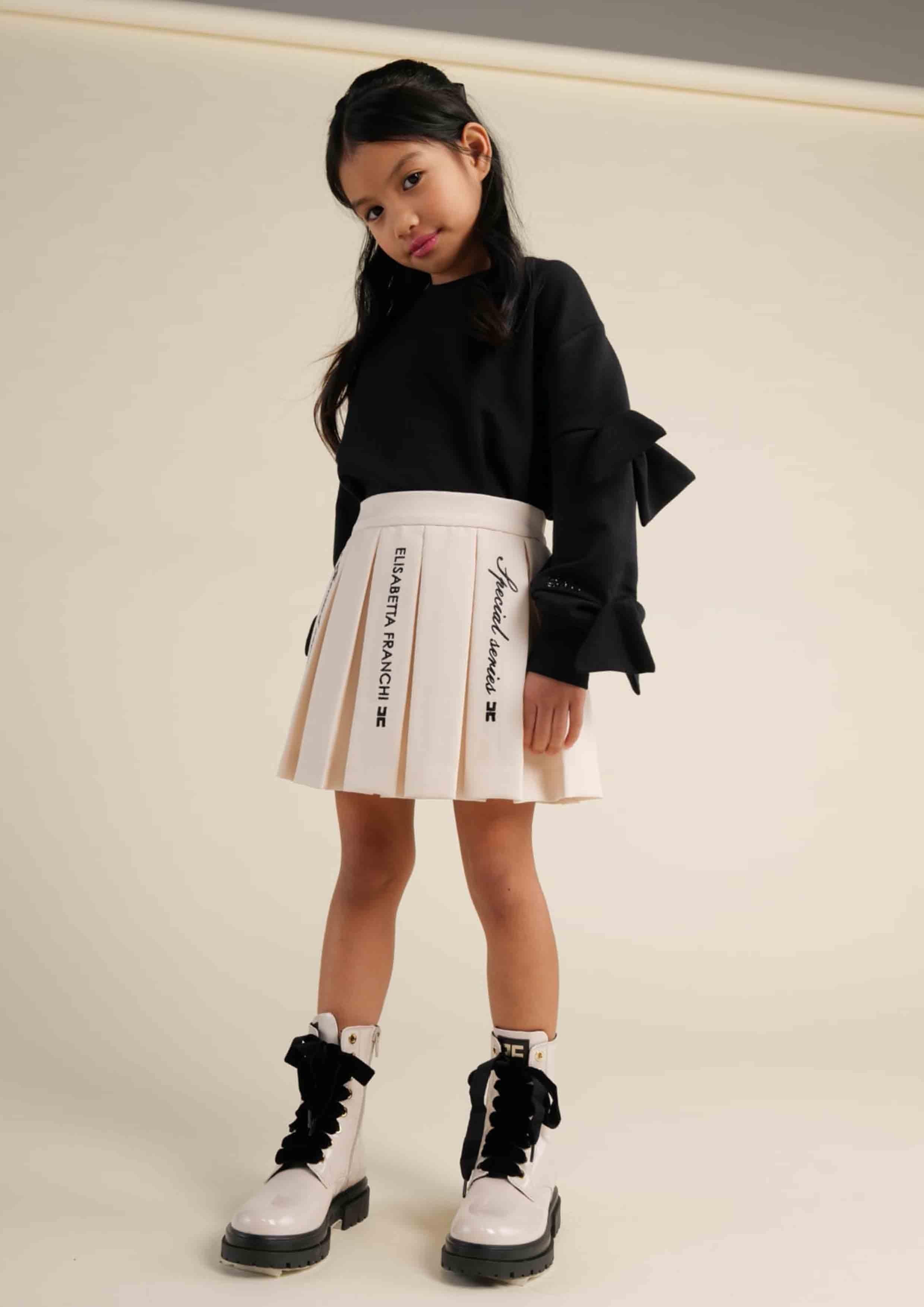 Elisabetta Franchi Black Bow Knots Sweatshirt