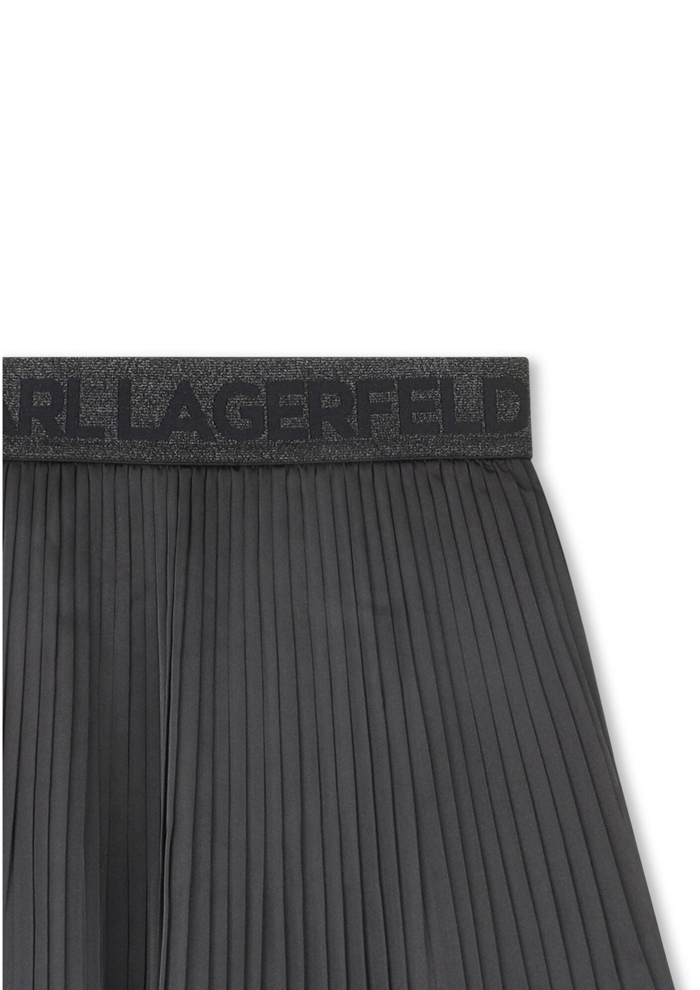 Karl Lagerfeld Black Pleated Midi Skirt