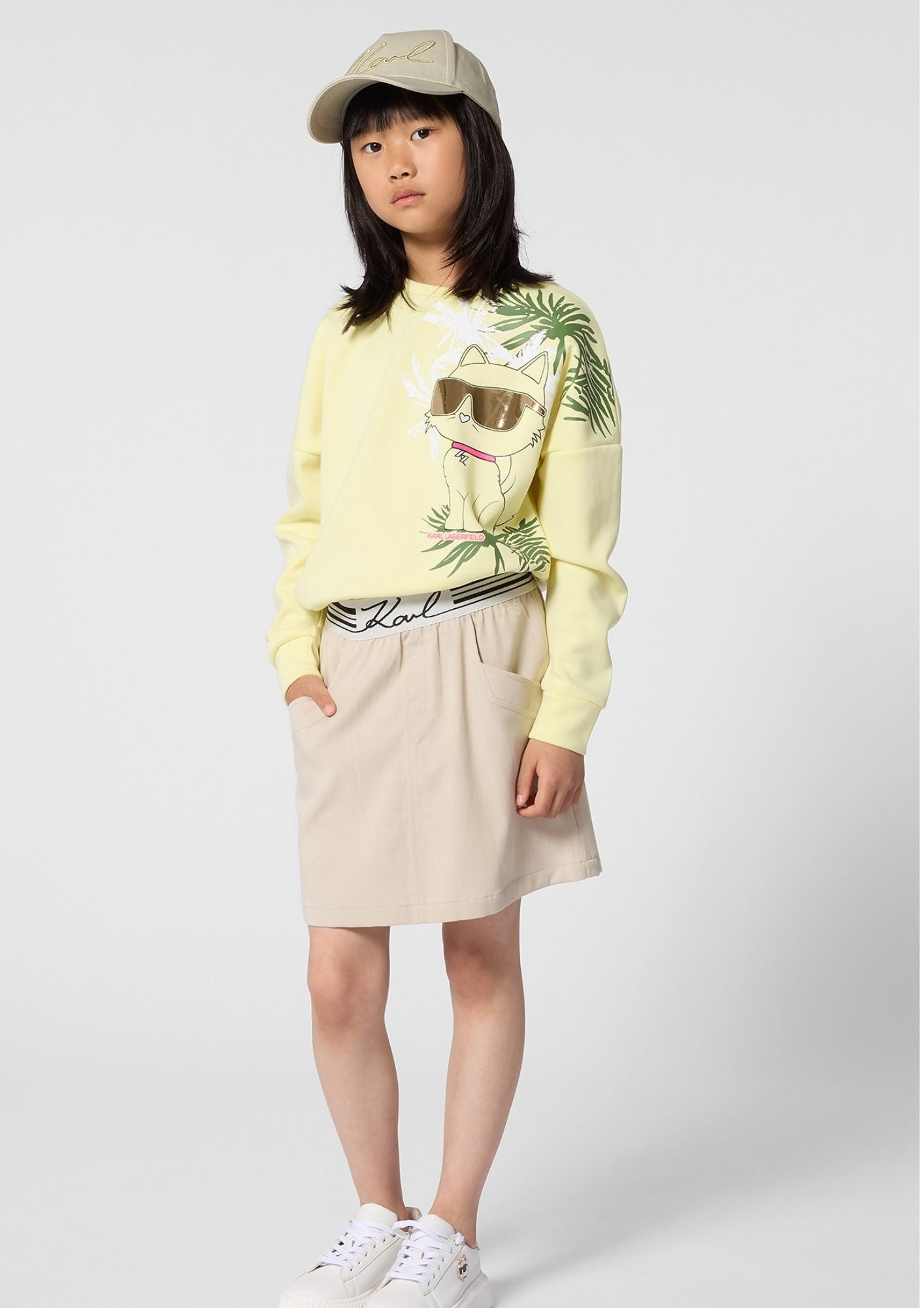 Karl Lagerfeld Beige Mini Skirt