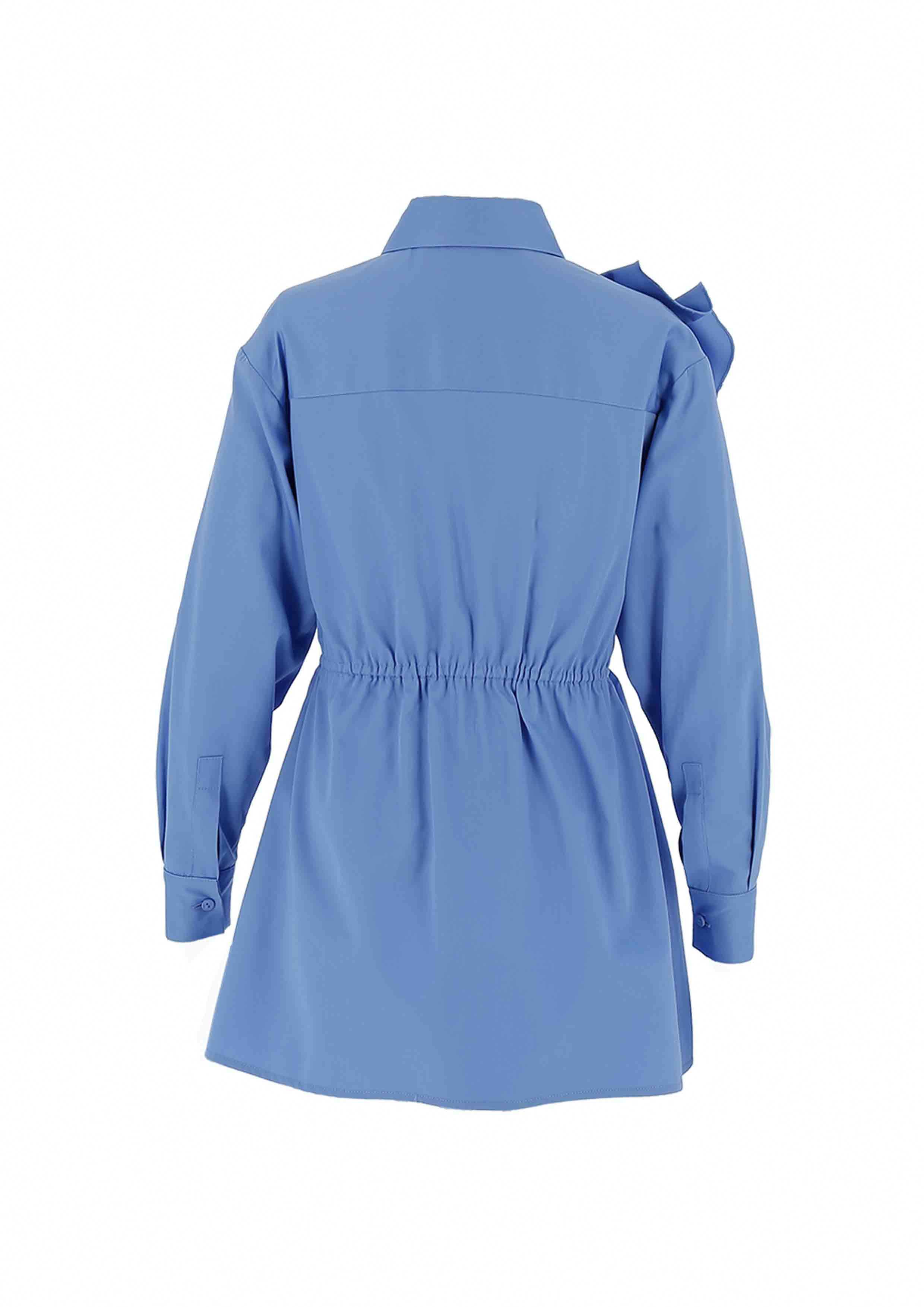 Miss Blumarine Blue Poplin Dress