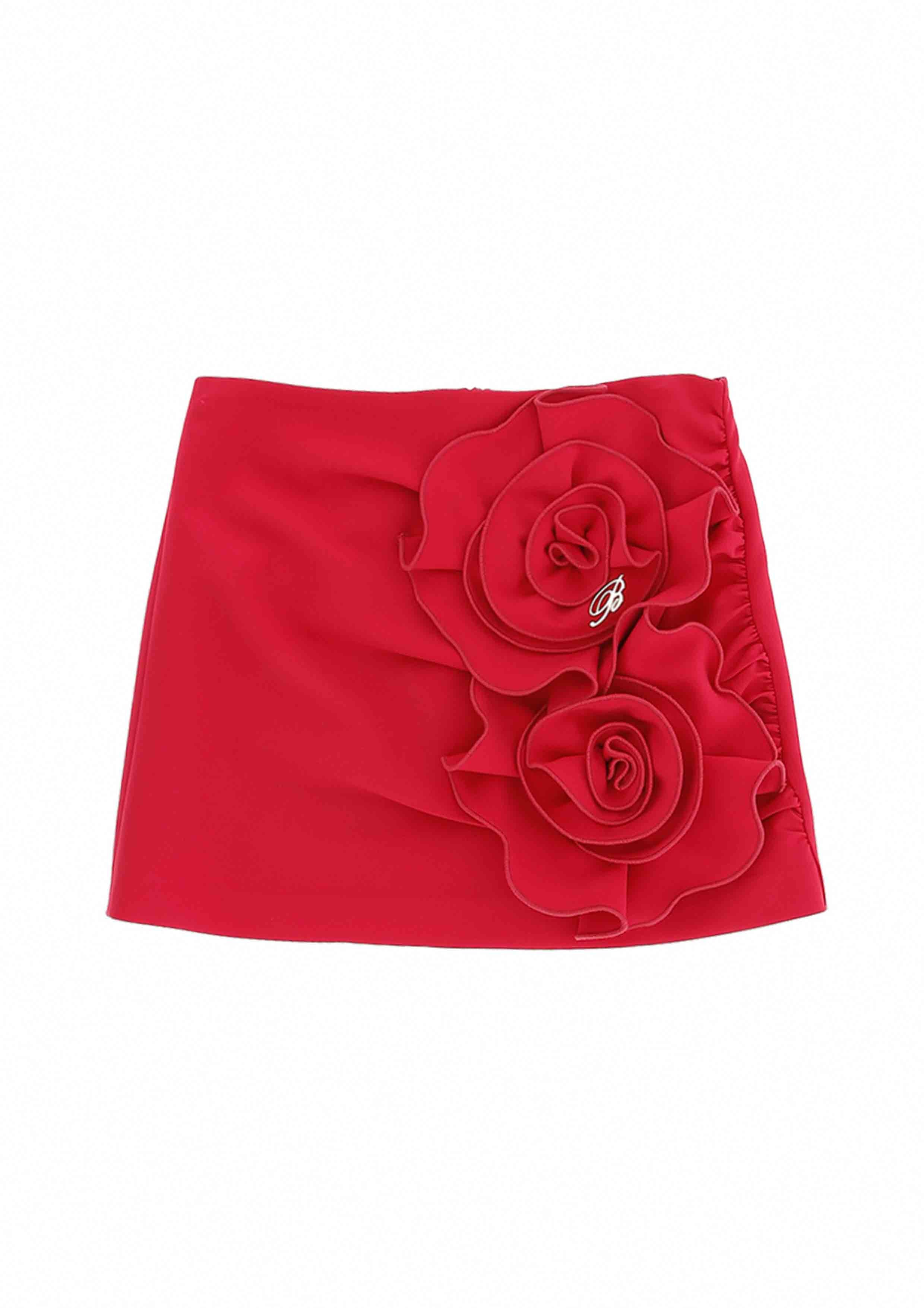 Miss Blumarine Pink Rose Mini Skirt