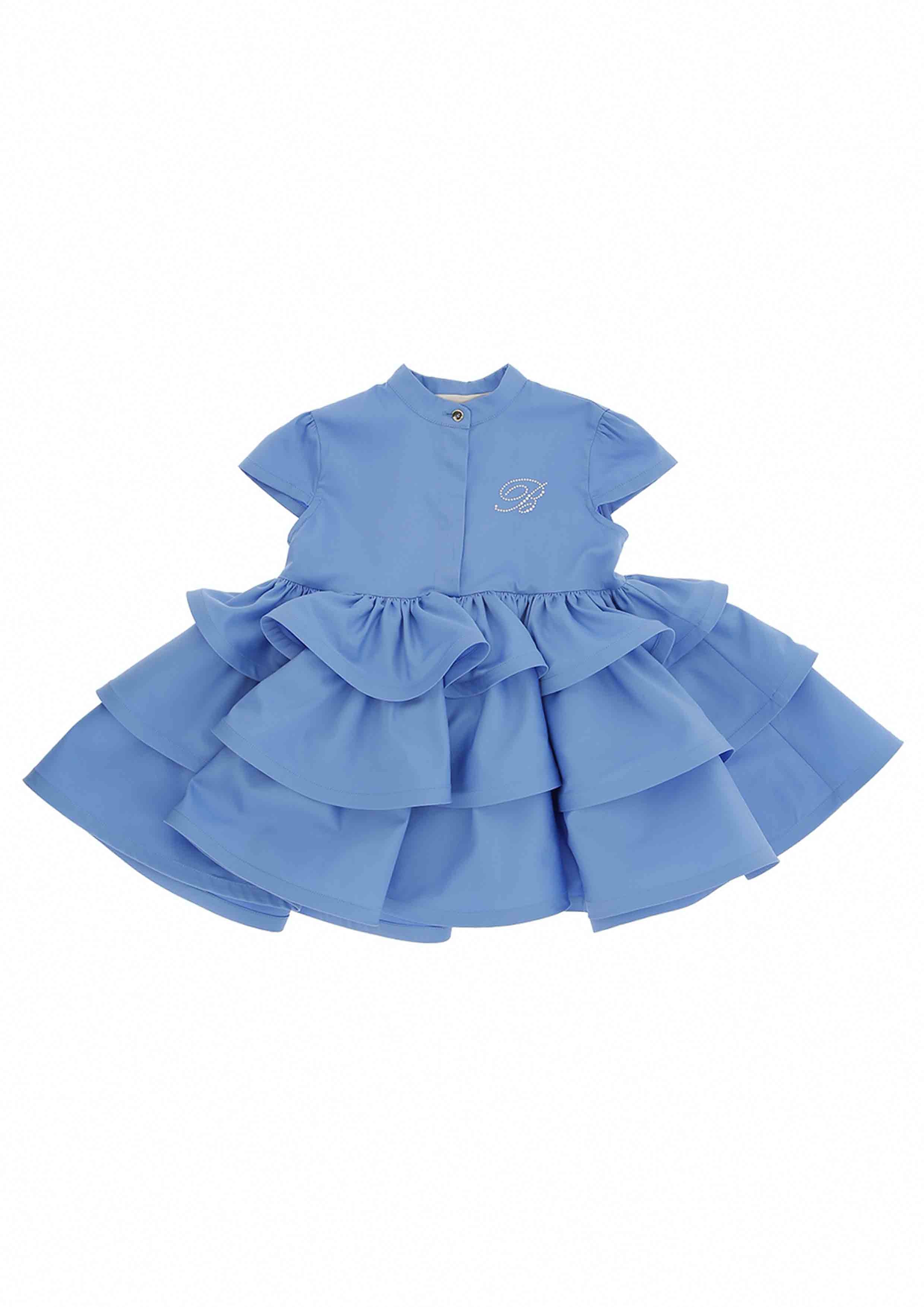 Miss Blumarine Blue Frill Toddler Dress