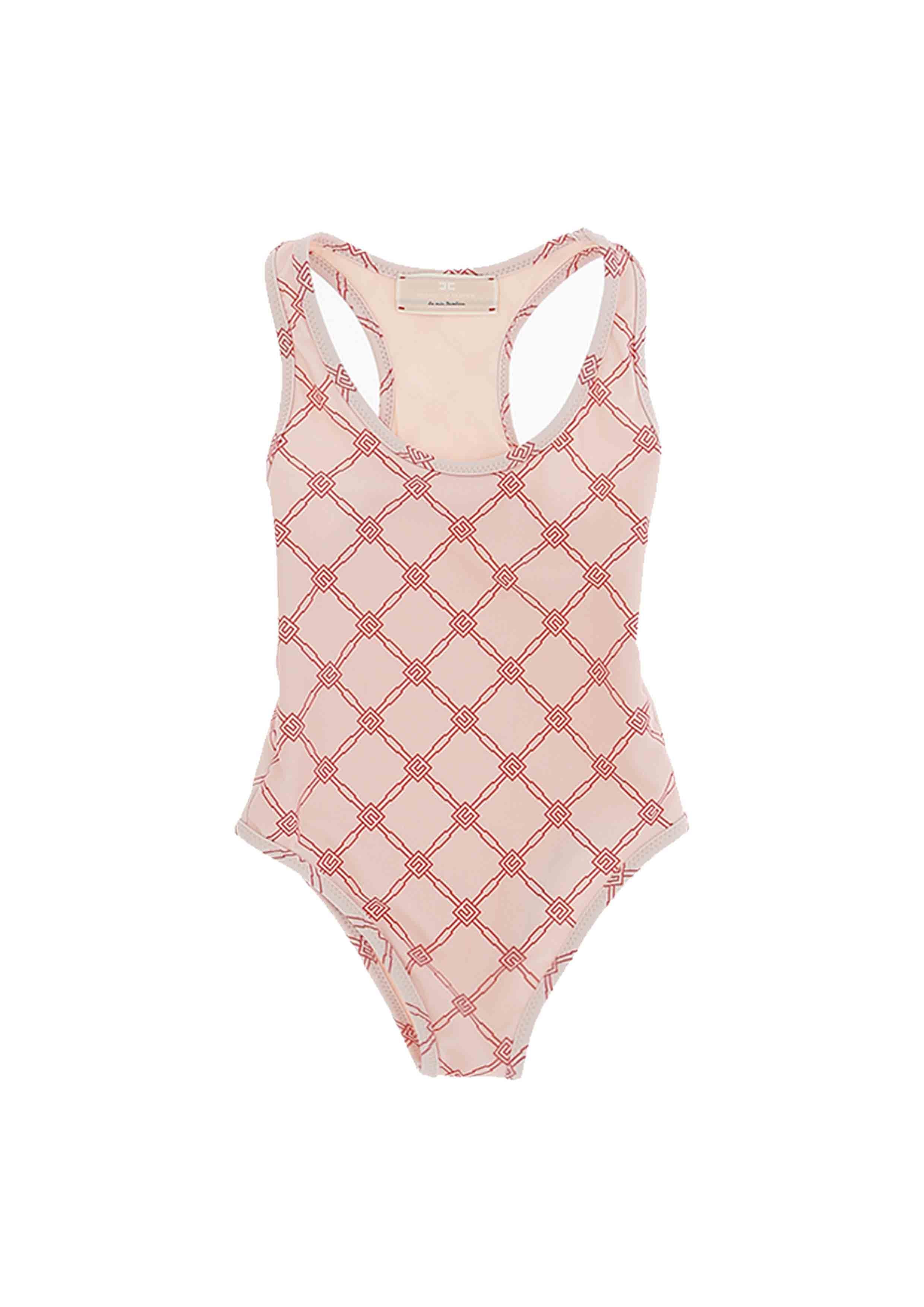 Elisabetta Franchi Pink And Red Swimming Costume