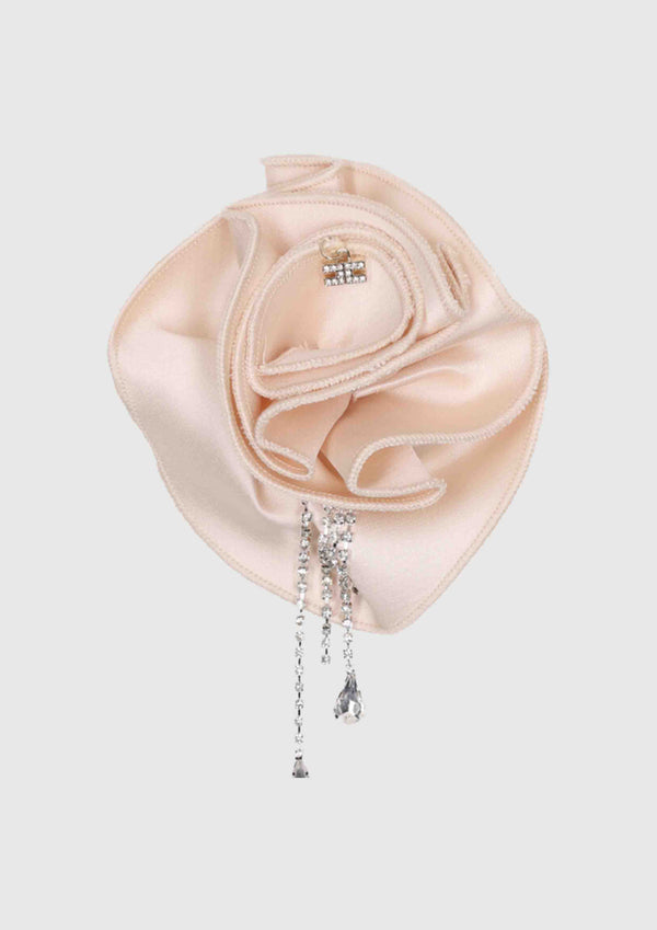 Ivory Rose Hair Clip With Gemstones