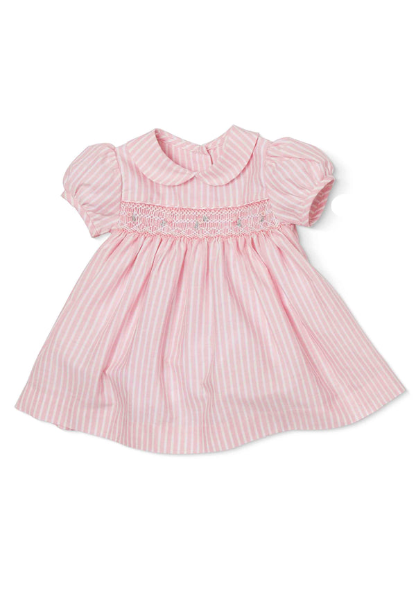 Malvi & Co Pink And White Stripe Baby Dress