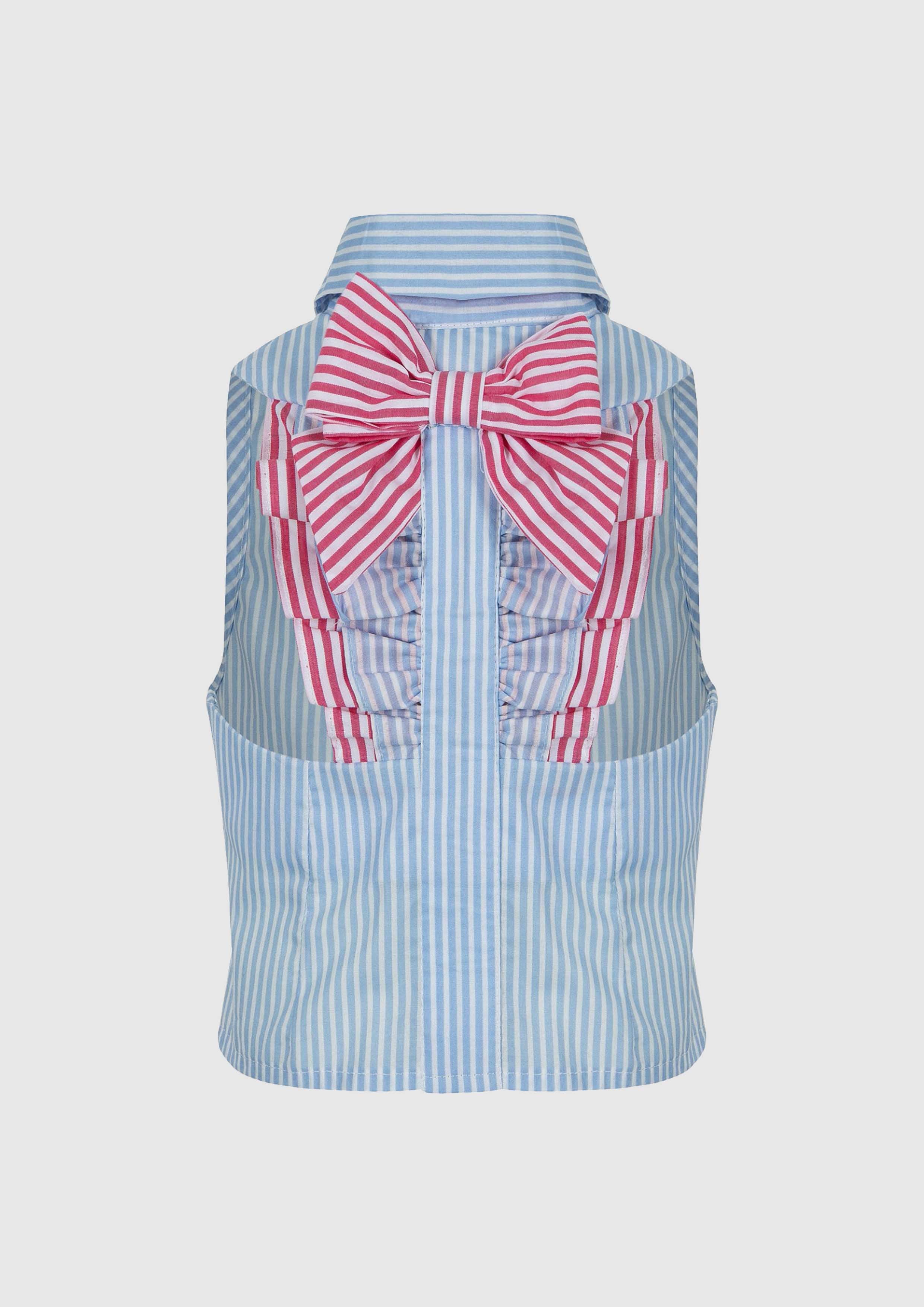 Lapin House Sleeveless Striped Shirt With Back Detail