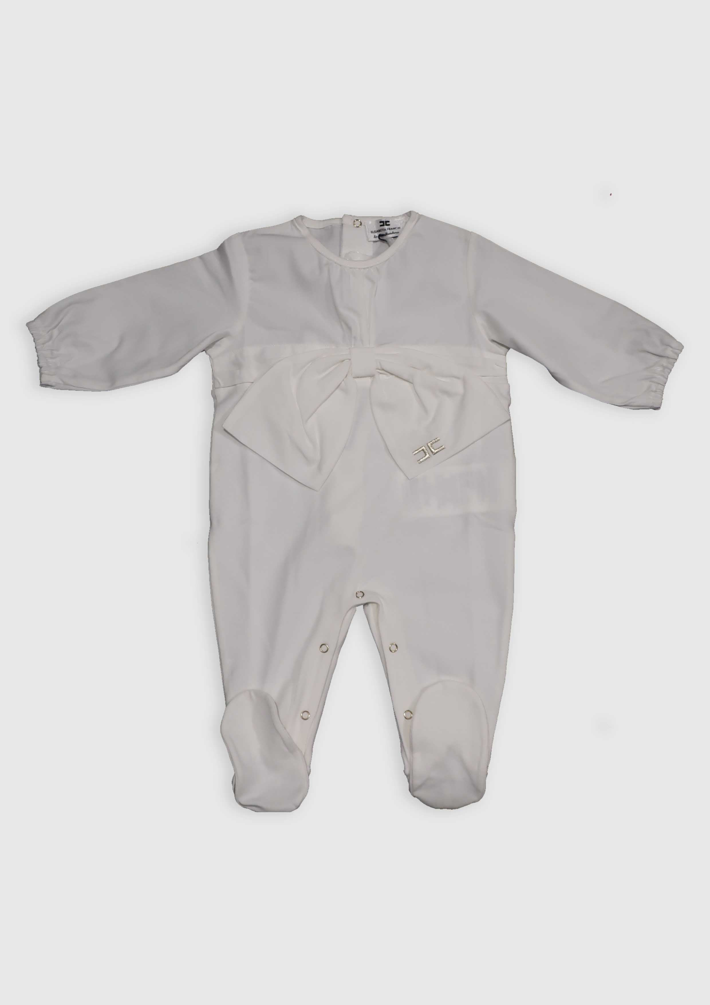 Elisabetta Franchi 2 fabric ivory bow babygrow