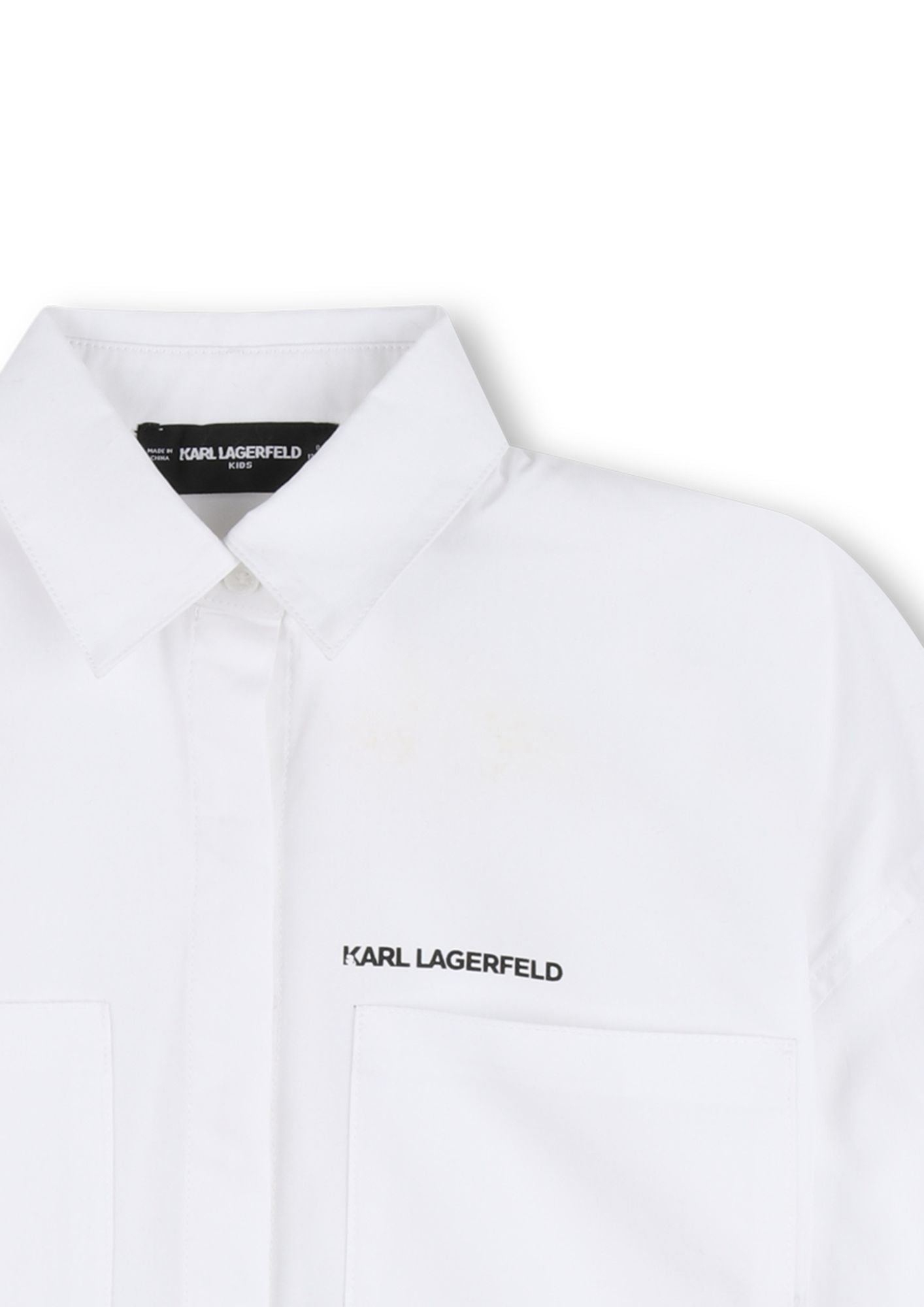 Karl Lagerfeld White Crop Shirt