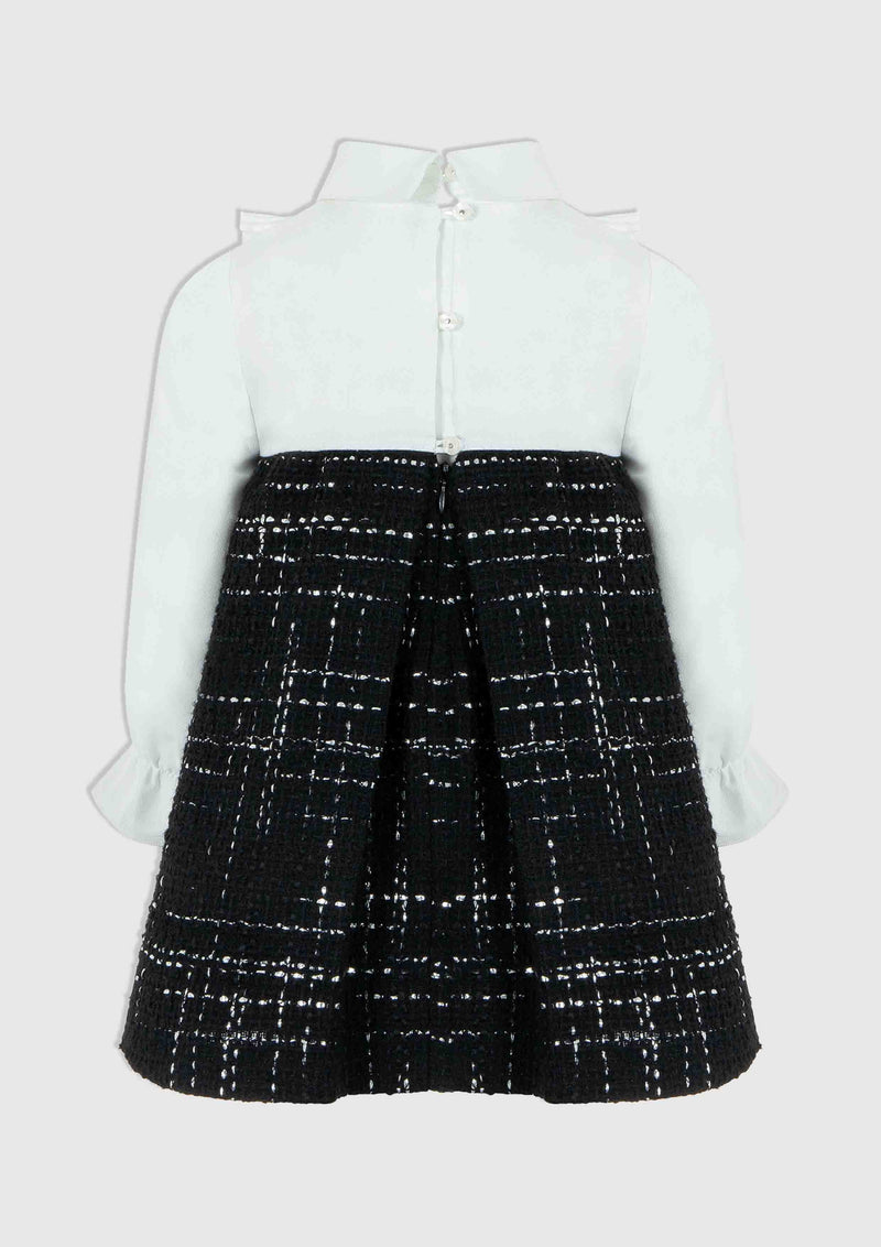Lapin House Black And Ivory Tweed Dress