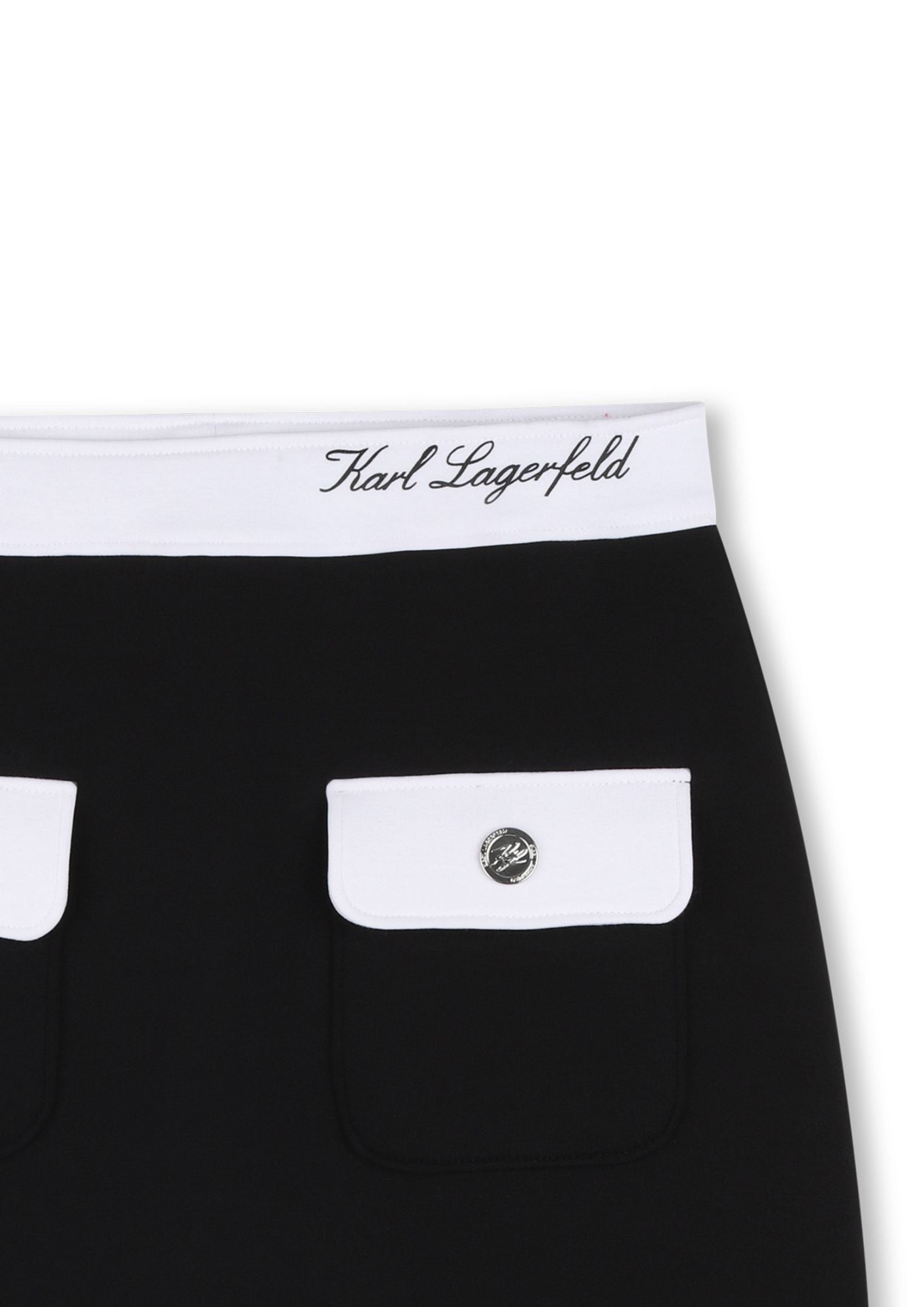 Karl Lagerfeld Black Contrast Mini Skirt