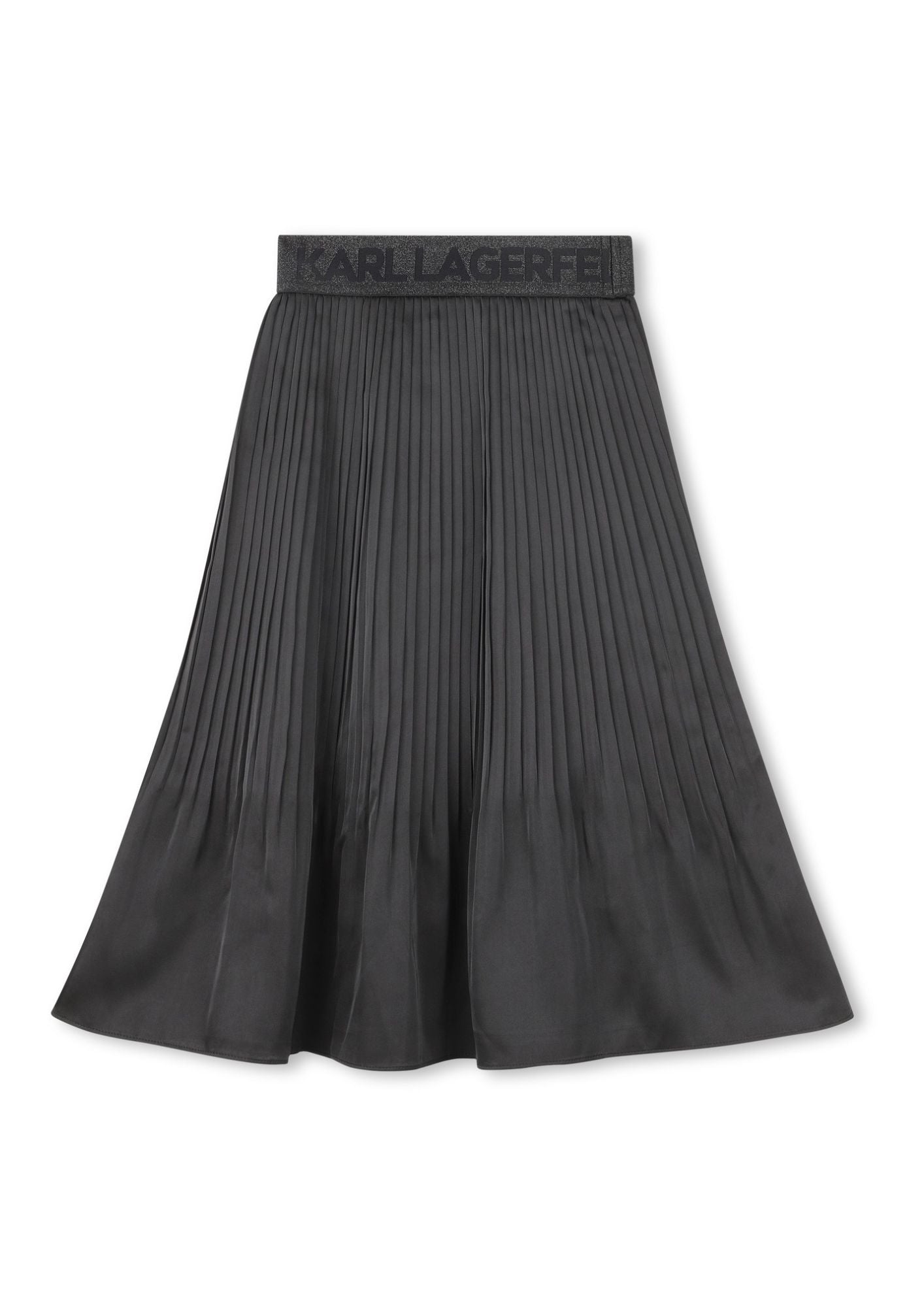 Karl Lagerfeld Black Pleated Midi Skirt