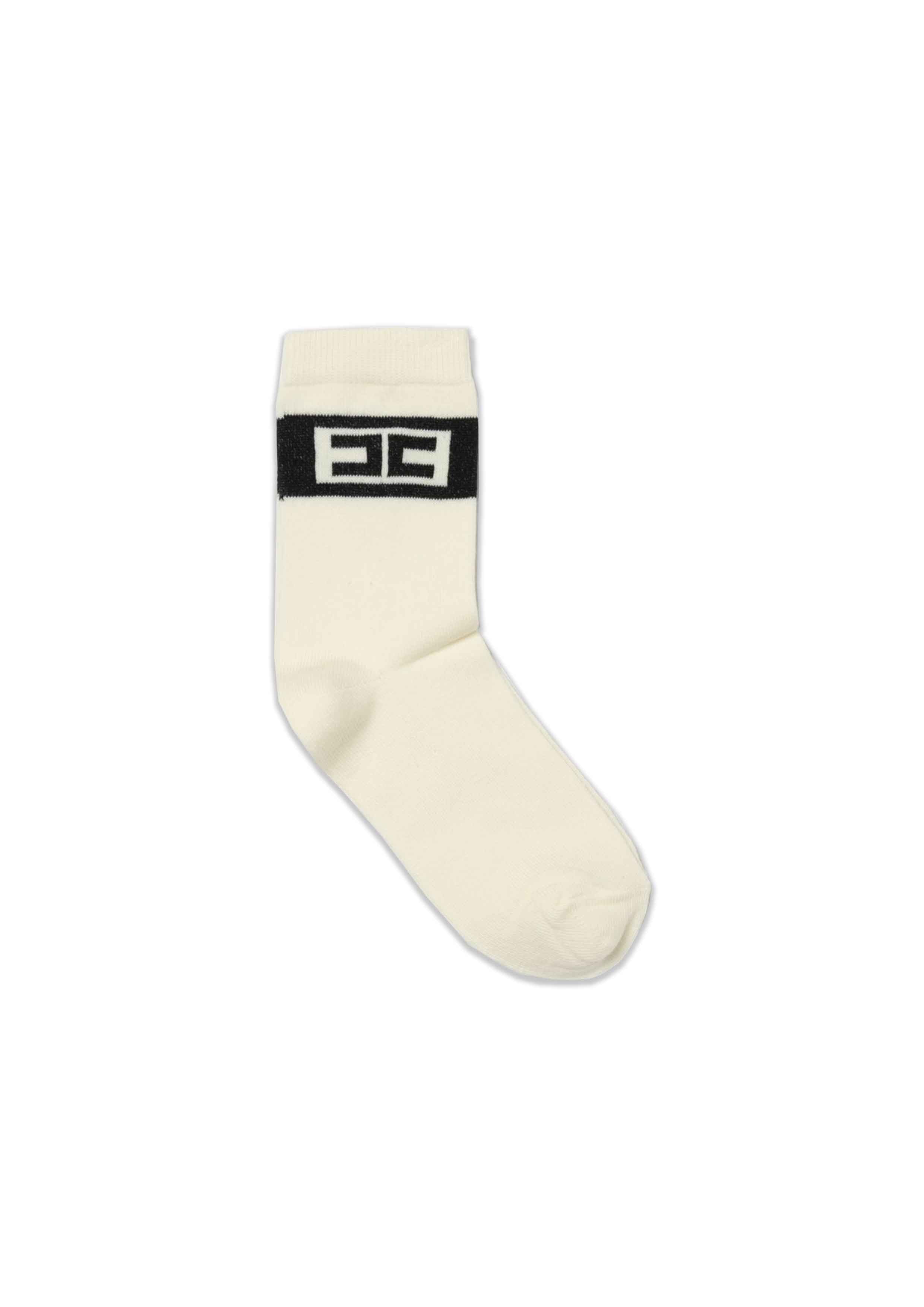 Elisabetta Franchi Ivory Contrast Socks
