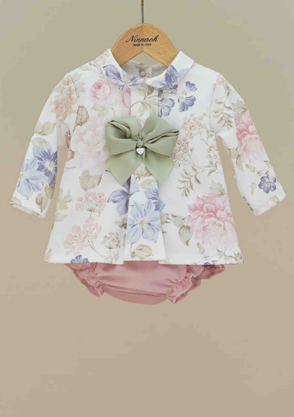Ninnaoh Floral Outfit Set With Matching Headband