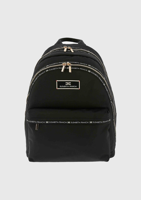 Elisabetta Franchi Double Zip Black Backpack