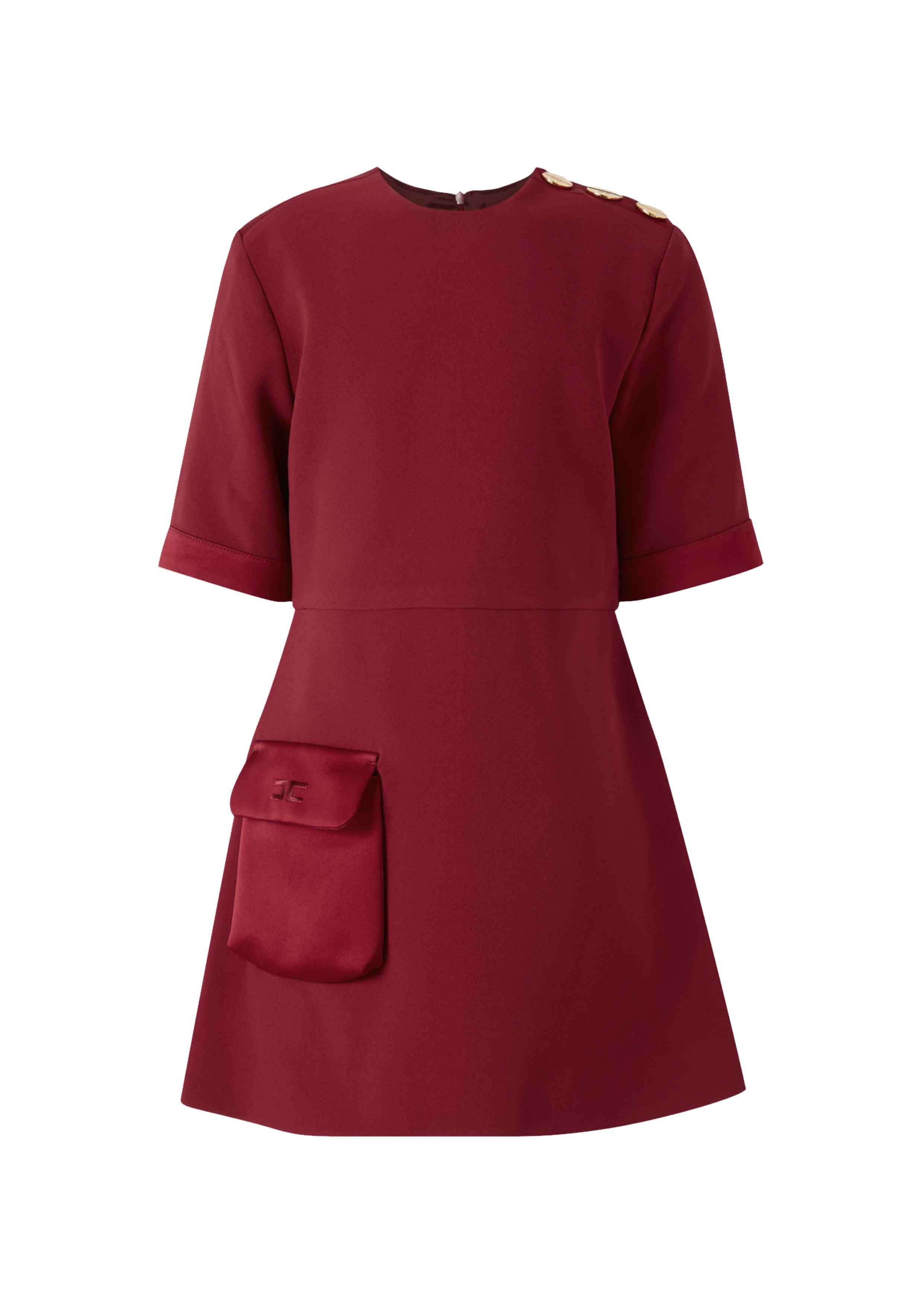 Elisabetta Franchi Patch Pocket Burgundy Dress
