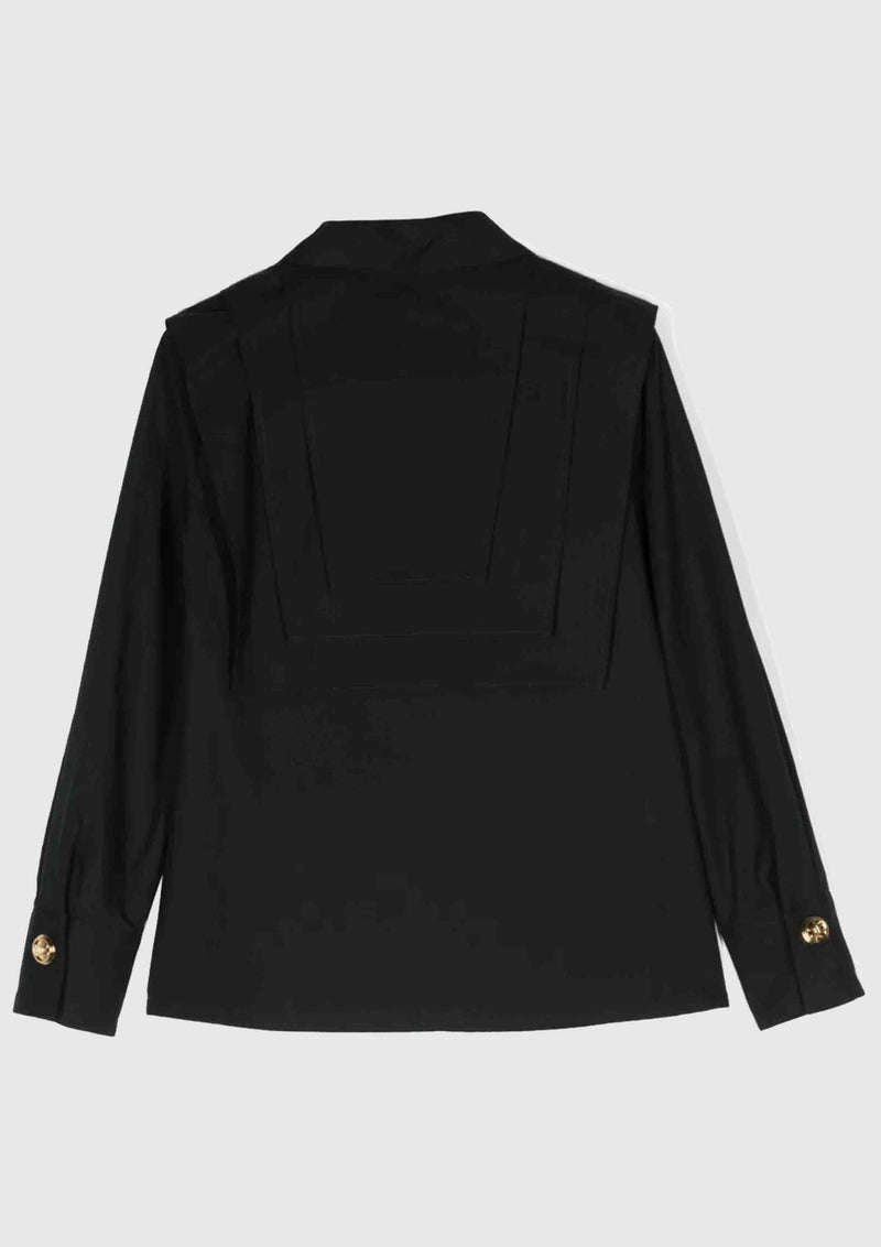 Elisabetta Franchi Black Shirt With Gold Studs