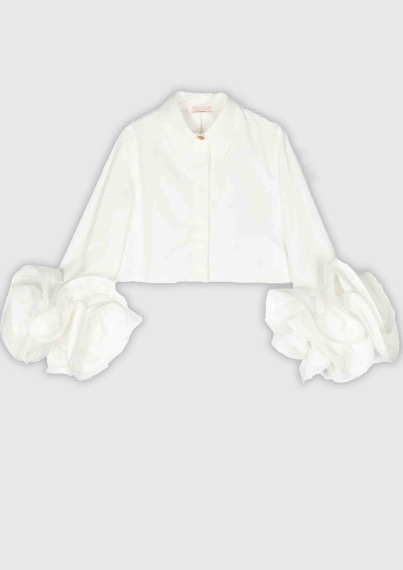 Elisabetta Franchi Off-White Ruffle Cuff Shirt