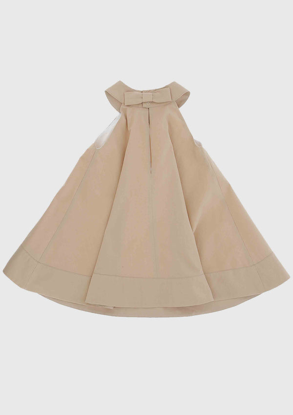 Elisabetta Franchi Camel Cotton Circle Dress (Toddler Version)