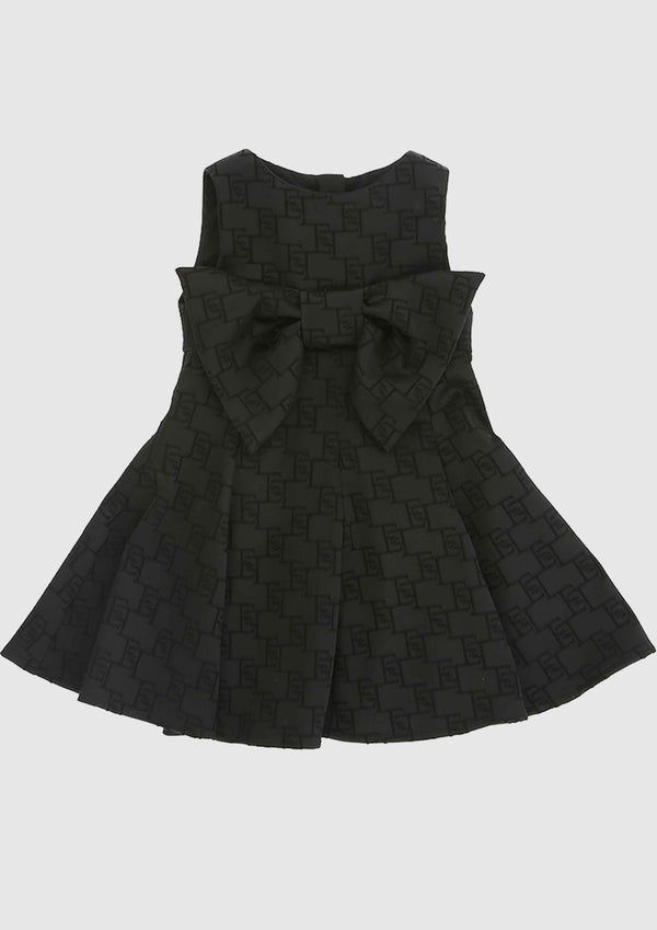 Elisabetta Franchi Black Jacquard Satin Dress (Toddler version)