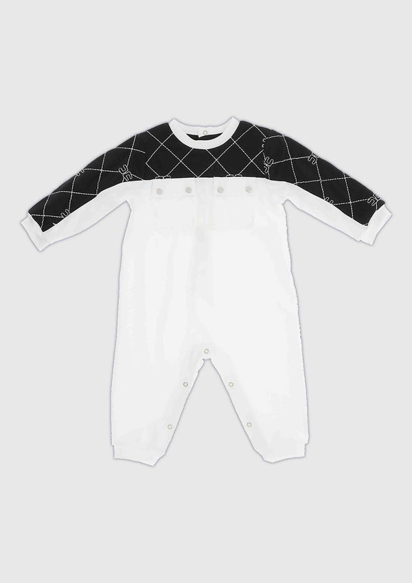 Elisabetta Franchi Baby Onesie with Contrast Quilt and Logo