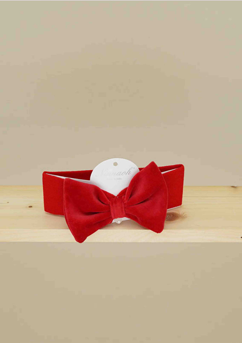 Ninnaoh Red Bow Print Set with Matching Headband
