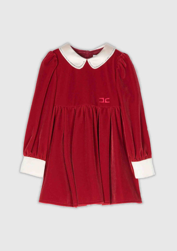 Elisabetta Franchi Red Soft Velvet Dress