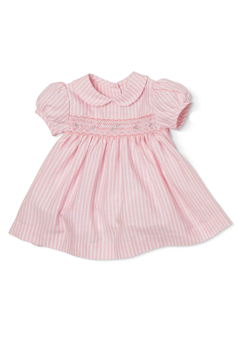 Malvi & Co Pink And White Stripe Baby Dress