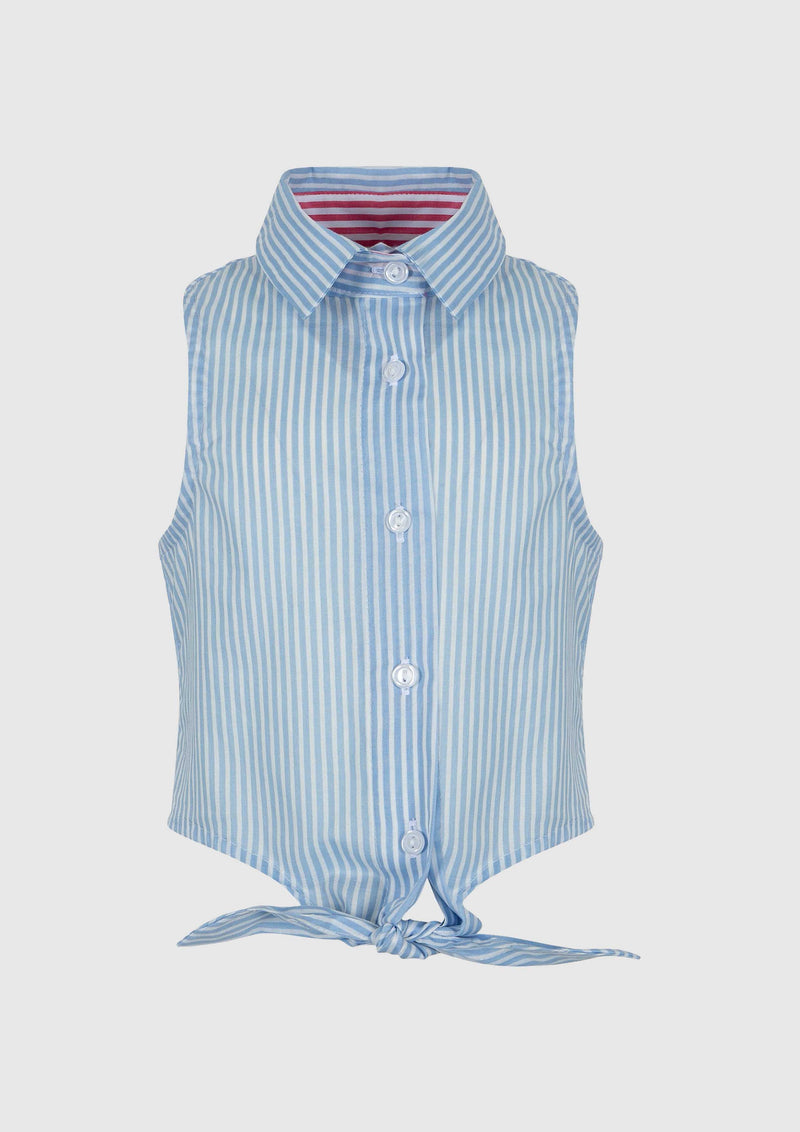 Lapin House Sleeveless Striped Shirt With Back Detail