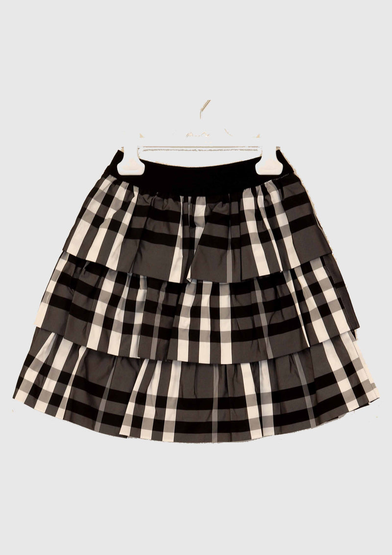 3 Layer Black and Off-White check skirt - Tiny Models