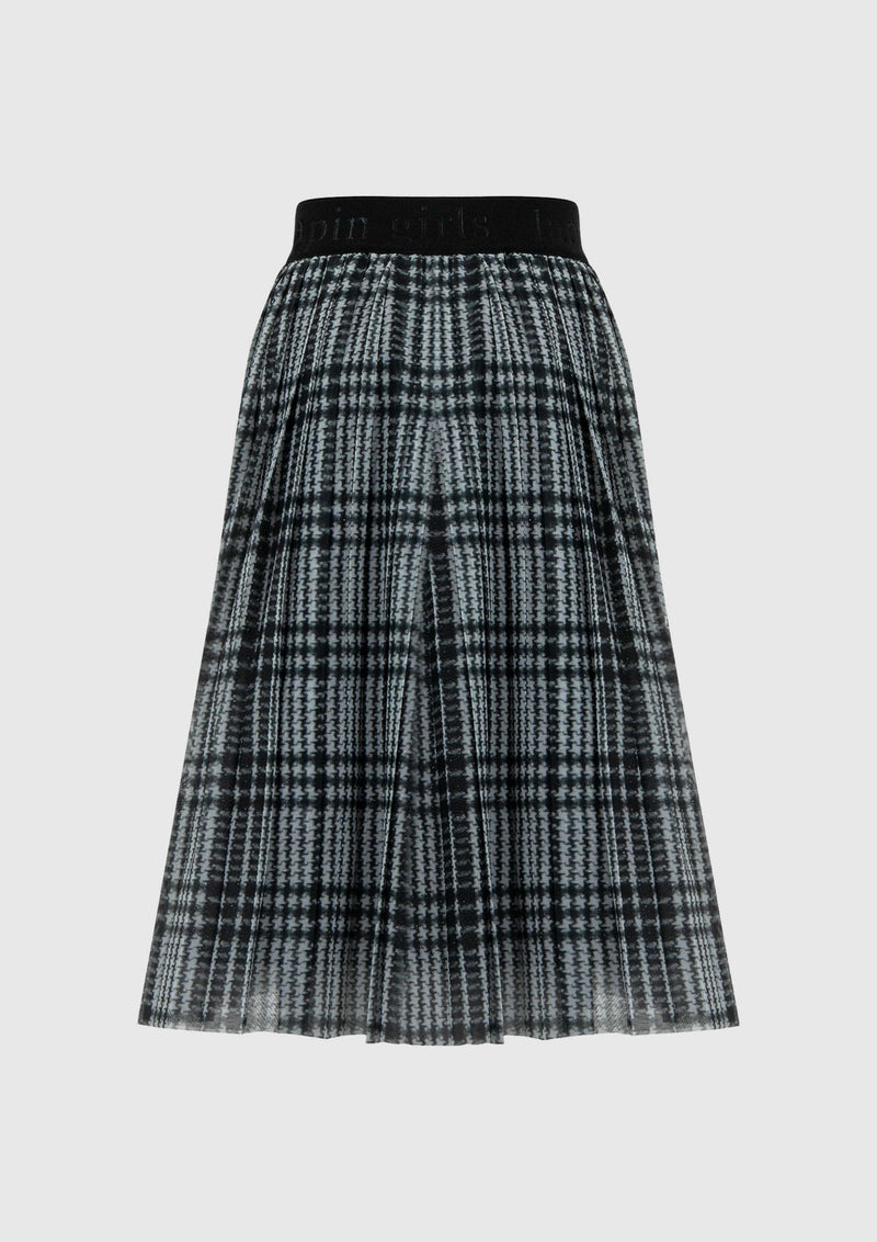 Grey Houndstooth Tulle Skirt