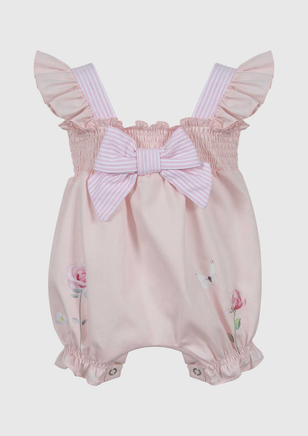 Lapin House Pink Smocked Onesie with Bow