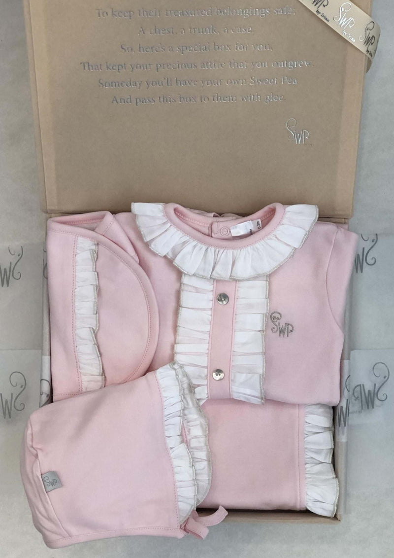 Luxe Collection Pink 4 Piece Baby Gift Set. Tiny Models