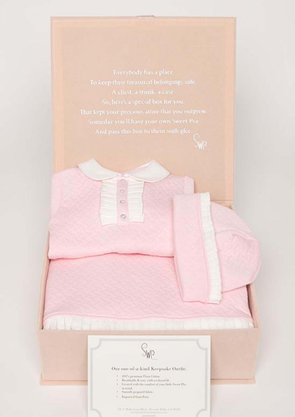 One-of-a-kind Pink 3 Piece Baby Gift Set.