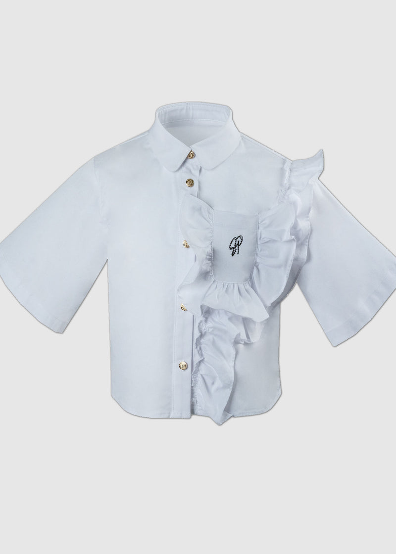 Stefania Short Sleeve Frill Pocket Shirt