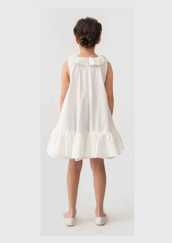 Piccola Ludo White Frill Dress