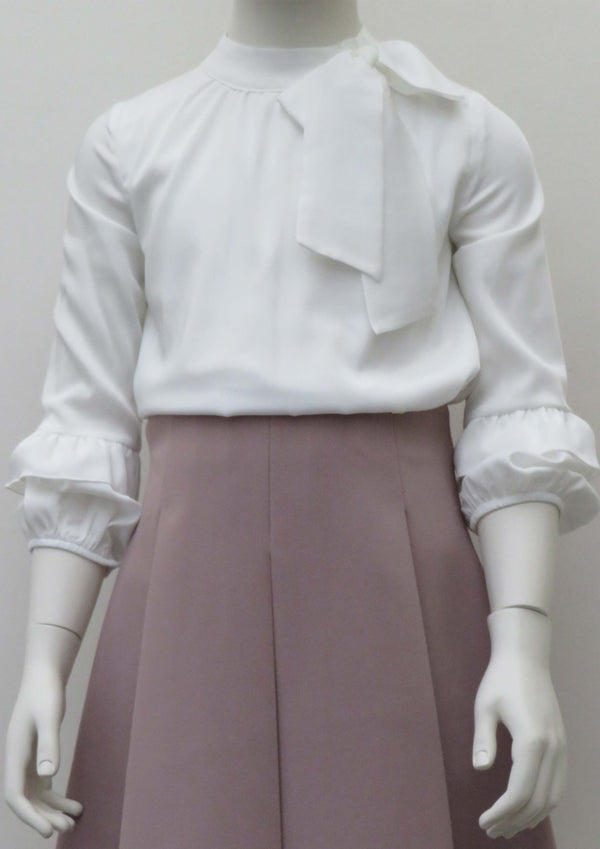 Ivory Soft Blouse With Bow