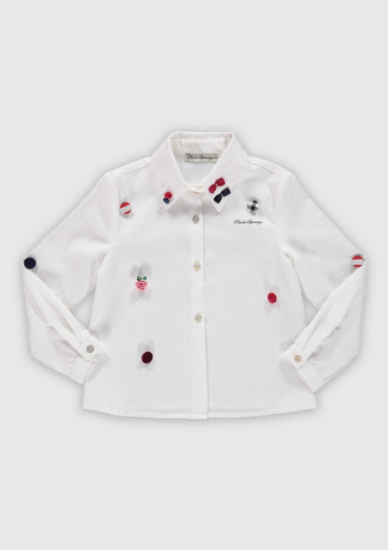 Bows And Buttons White Shirt - Tiny Models