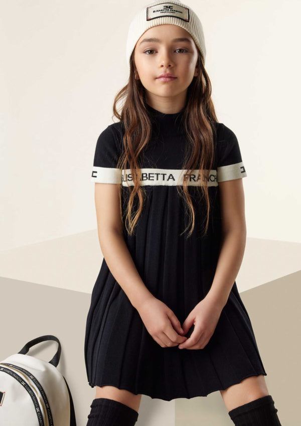 Branded knitted Black Dress - Tiny Models
