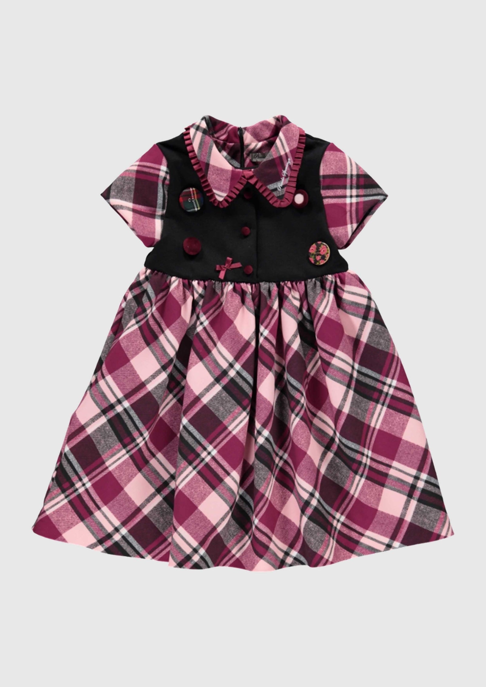 Burgundy Check Dress Tiny Models