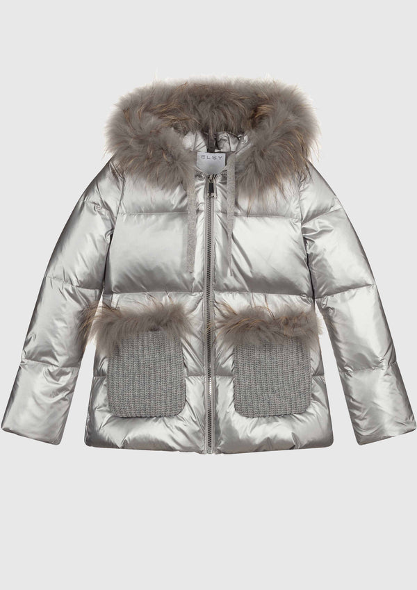 Silver down 3/4 Length Jacket