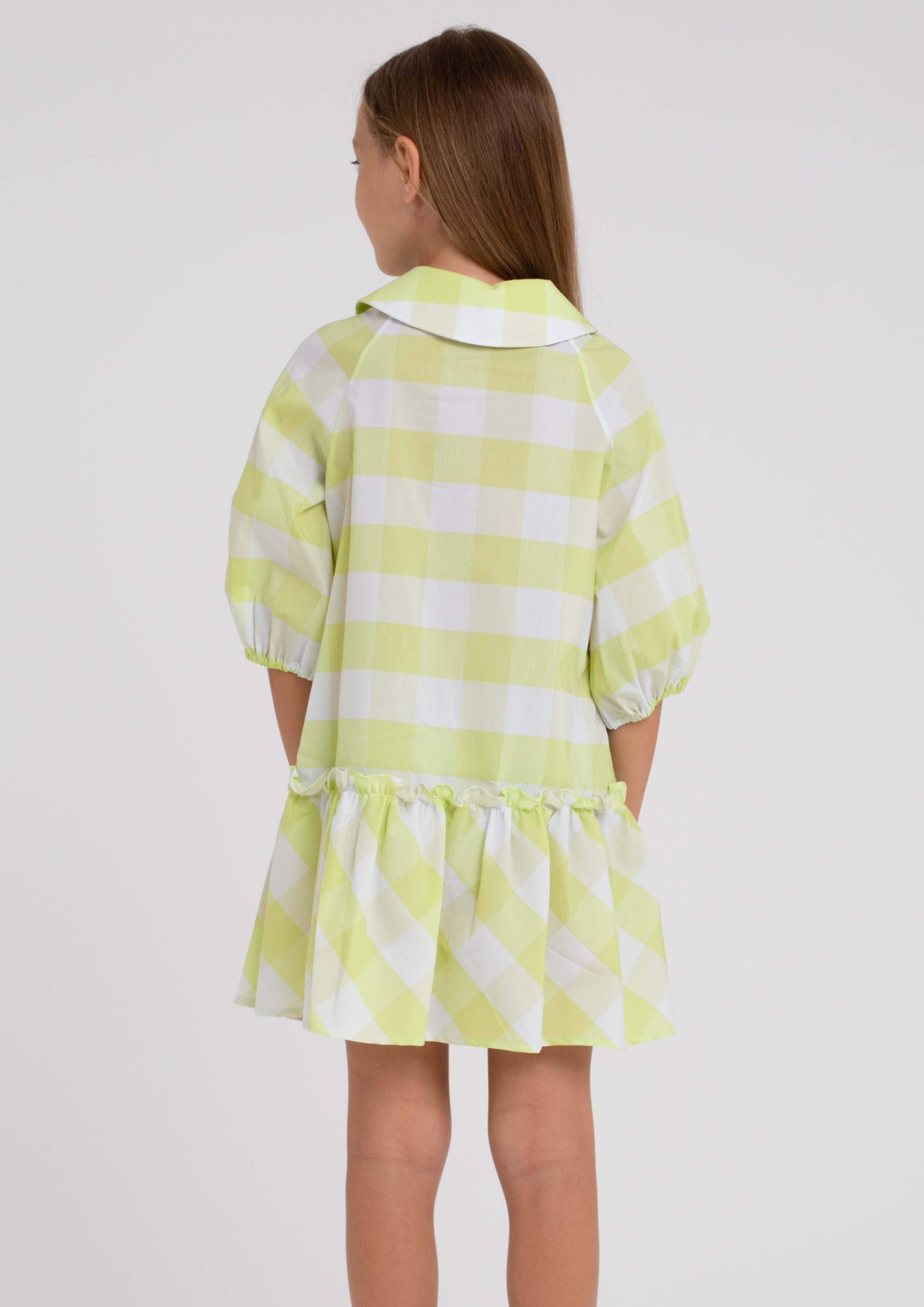 Piccola Ludo Colorado Lime Check Dress