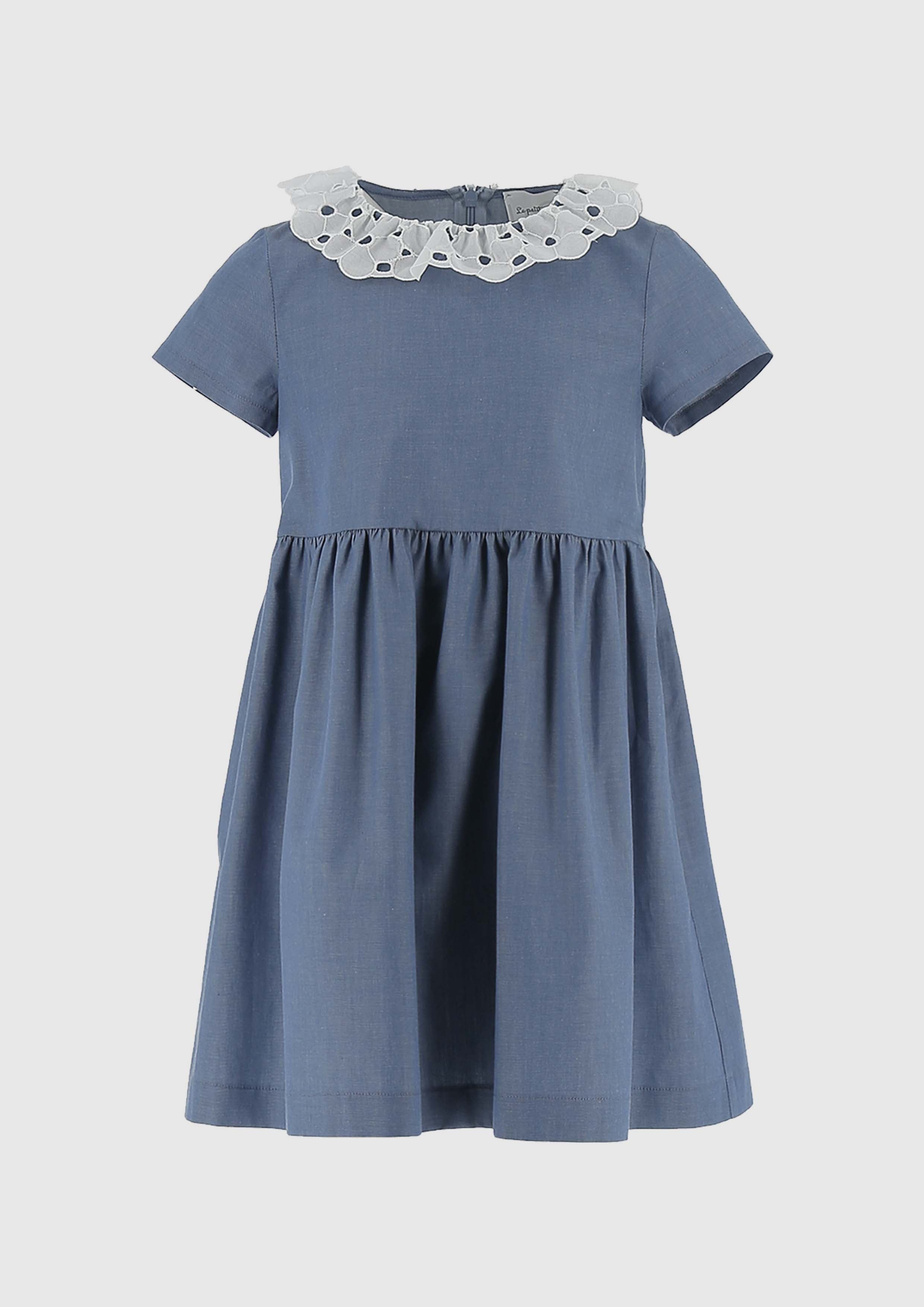 Le Petit Coco Chambray dress with white collar