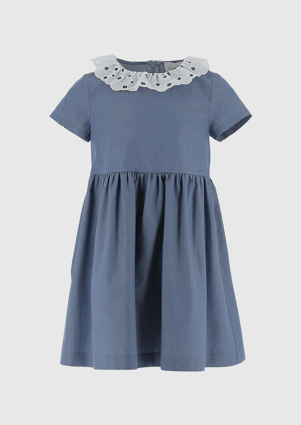 Le Petit Coco Chambray dress with white collar