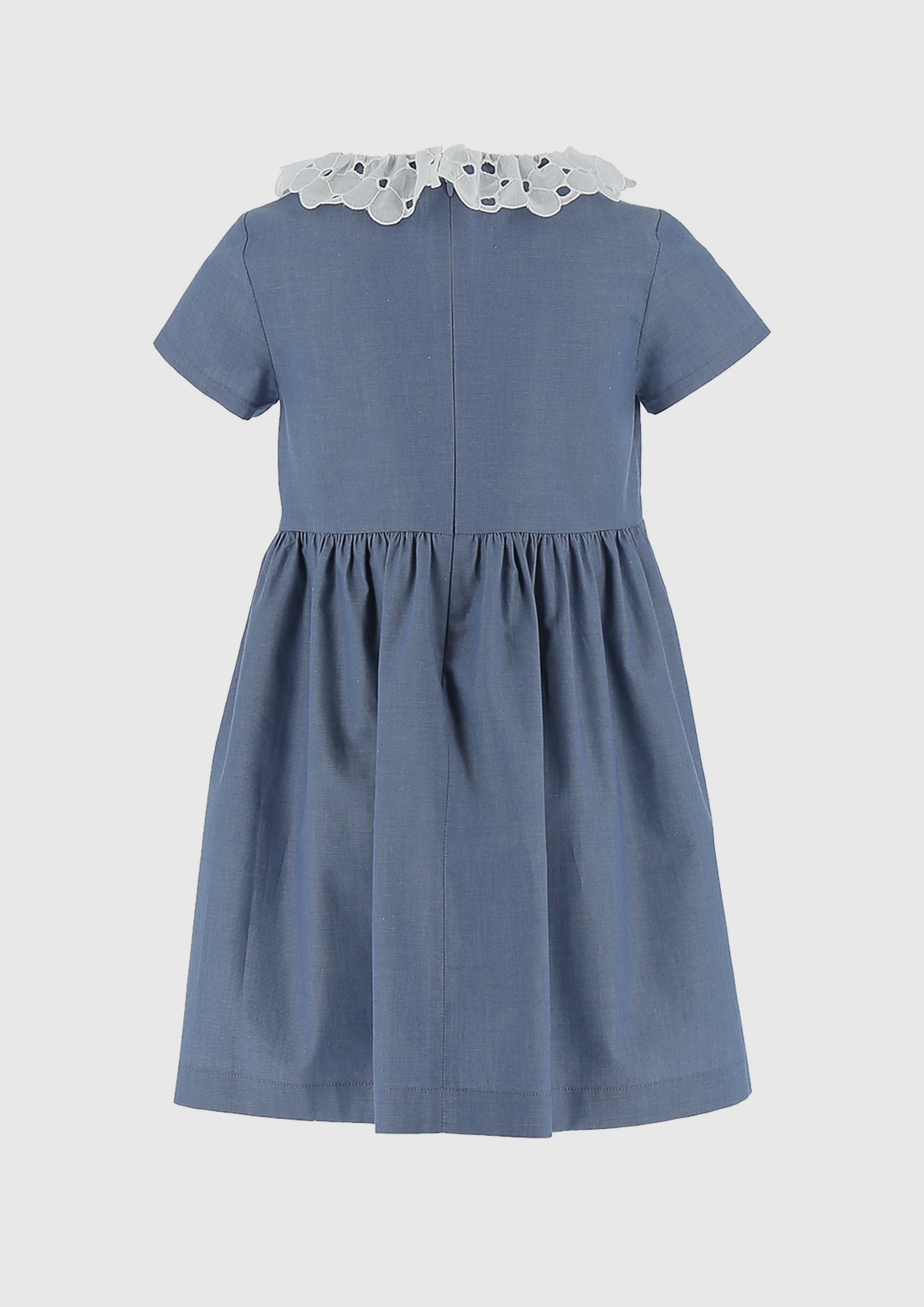 Le Petit Coco Chambray dress with white collar