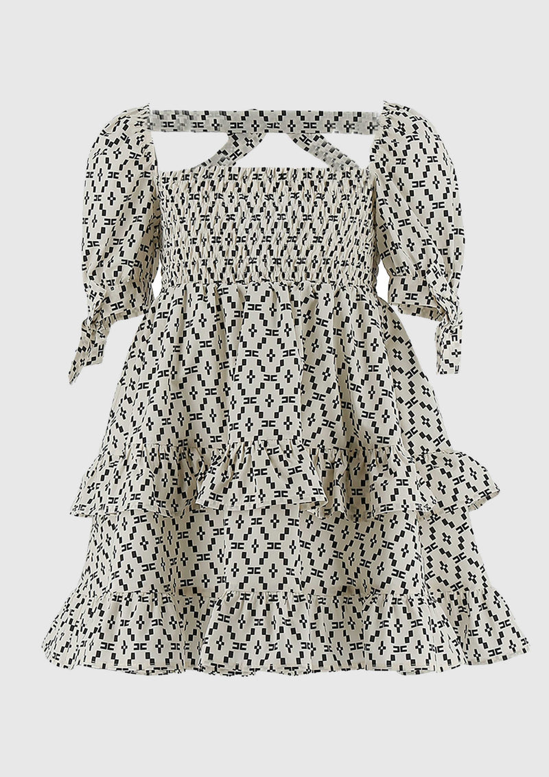 Elisabetta Franchi lozenge print dress with bows