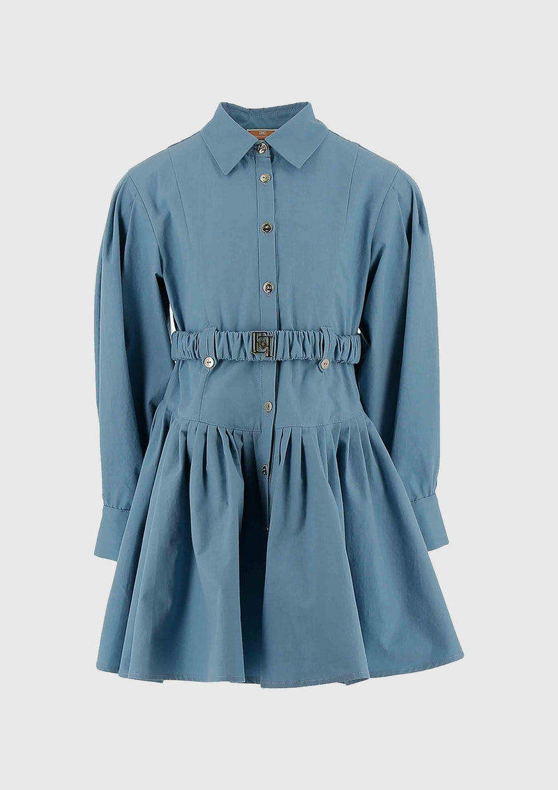 Elisabetta Franchi Blue Shirt Dress