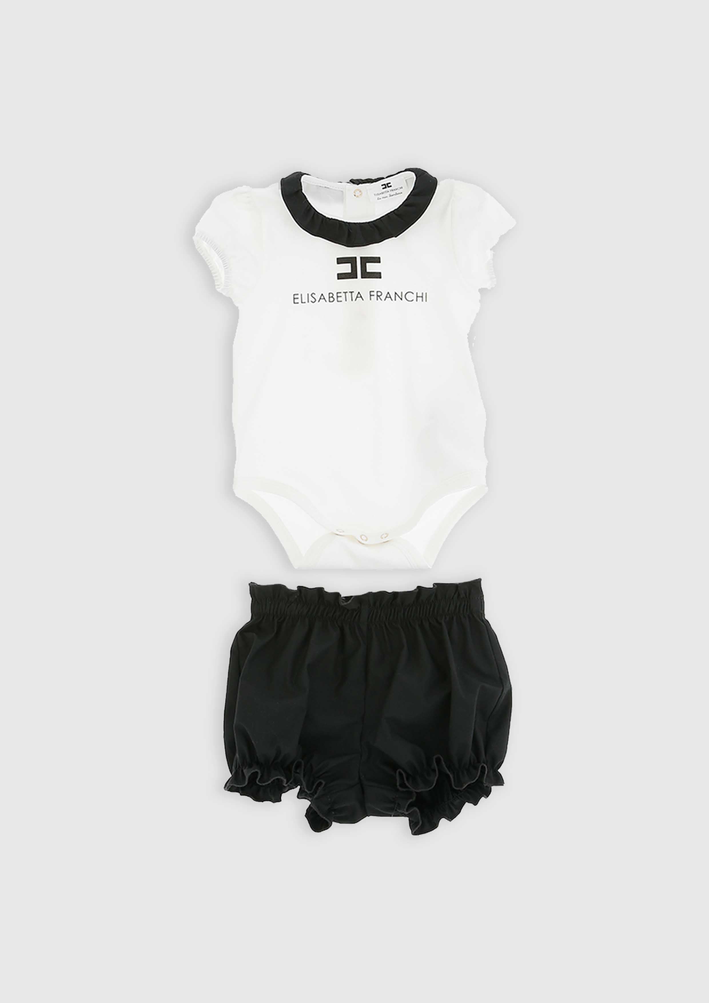 Elisabetta Franchi black/ivory baby 2-piece outfit