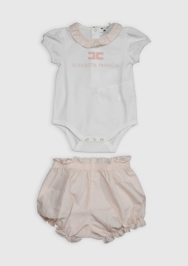 Elisabetta Franchi pink/ivory baby 2-piece outfit