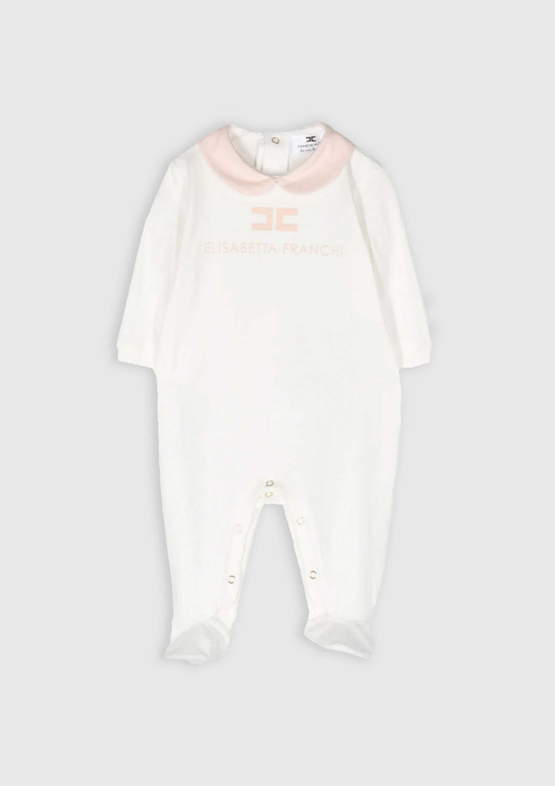 Elisabetta Franchi classic pink/ivory jersey babygrow
