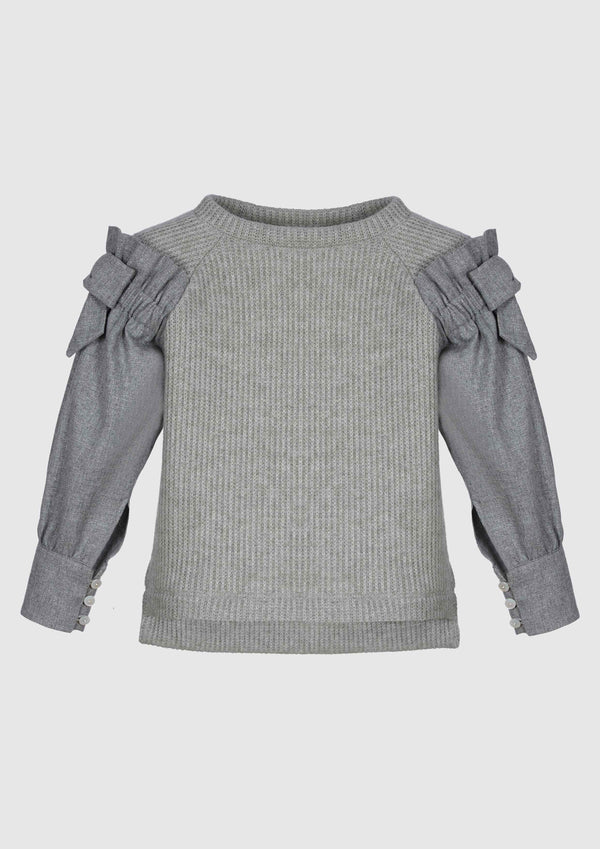 Grey knit with sleeve detail